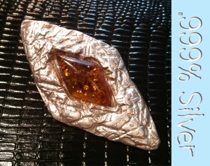 Silver and Amber Pendant 1